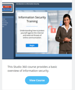 Screenshot of IT Security course designed by Illinois Pro Services
